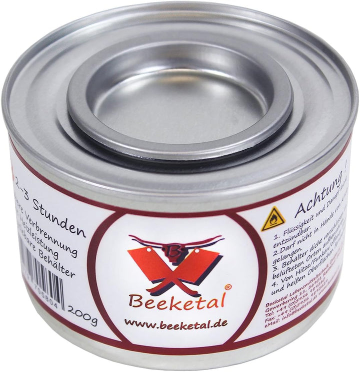 Beeketal Brennpaste - 72 x 200g Sicherheitsbrennpaste Dosen, ca. 2-3 Std. Brenndauer pro Dose, saube