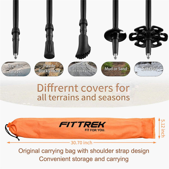 FitTrek Wanderstöcke - Trekkingstöcke Kork - Walking Stöcke Teleskop - Nordic Walking Stock Verstell