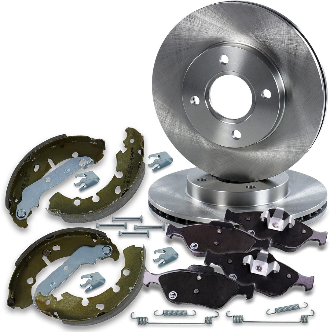 Bremsenset inkl. Bremsscheiben Vorne Ø 258 mm + Belüftet Bremsbeläge Vorne und Bremsbacken hinten