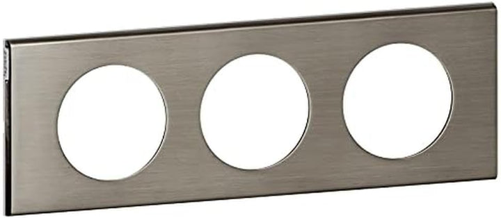 Legrand Céliane2 Rahmen für 3 Steckdosen, grau, LEG69103 Gebürsteter Stahl, Gebürsteter Stahl