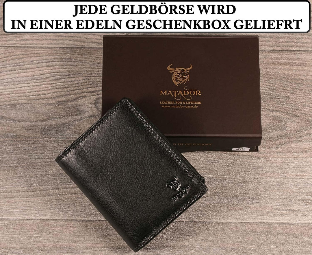 MATADOR XXL Leder Geldbörse Portmonee Herren Viele Fächer | Karten Geldbeutel Portemonnaie Herren mi