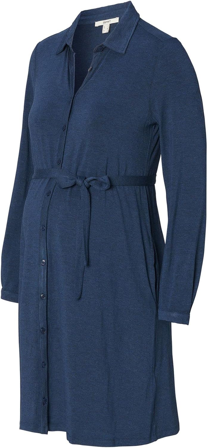 ESPRIT Maternity Damen Dress Nursing Long Sleeve Kleid 34 Dark Blue - 405, 34 Dark Blue - 405