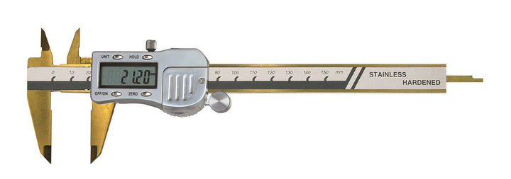 CNC QUALITÄT Digital Messschieber 150 mm DIN 862 - Metallgehäuse - TiN