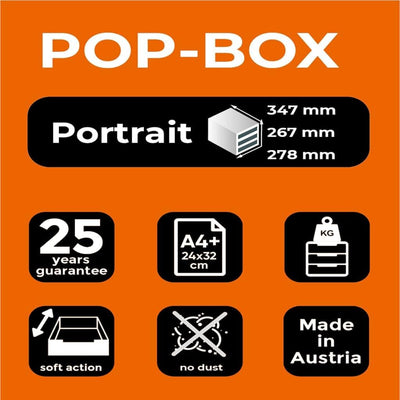 Exacompta 314498D Premium Ablagebox mit 4 Schubladen für DIN A+ Dokumente. Belastbare Schubladenbox