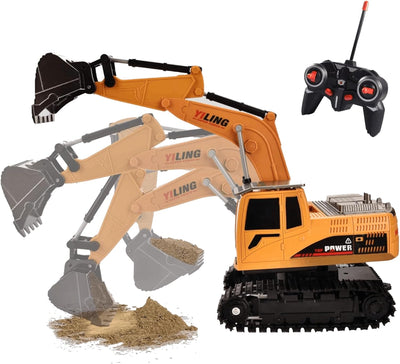 Hodlvant Bagger Ferngesteuert, Elektrischer RC Bagger mit Licht und Sound, 6 Kanal RC Bagger mit Akk