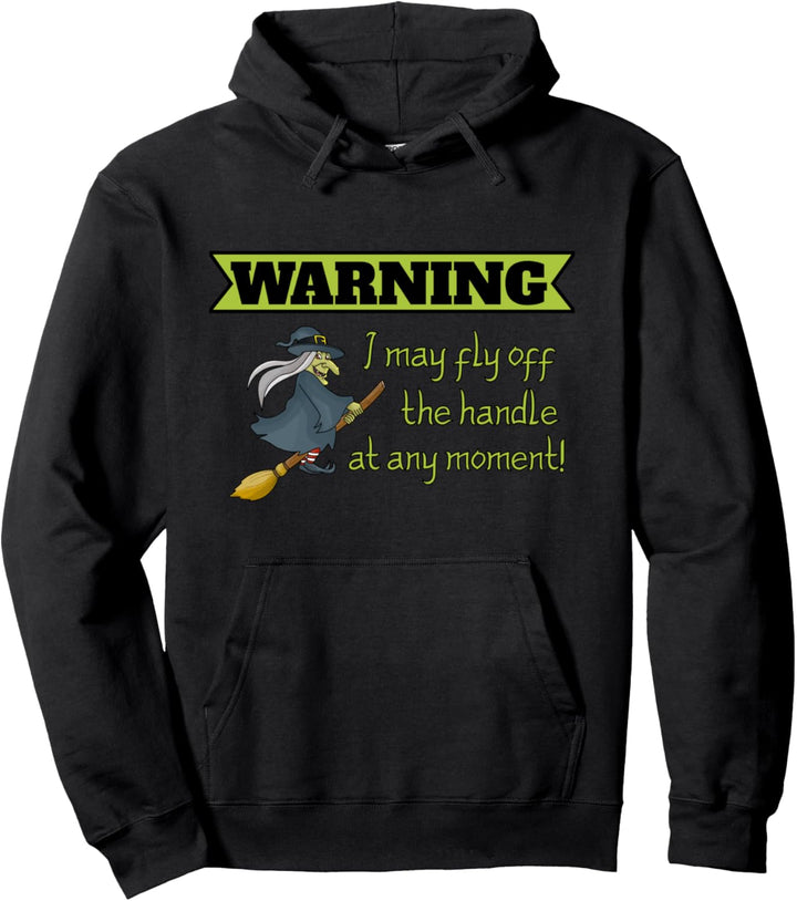 Halloween-Hexe fliegt aus dem Griff Pullover Hoodie