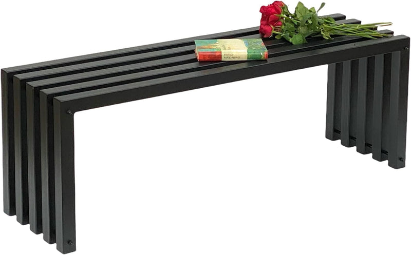 DanDiBo Gartenbank Metall Massiv Wetterfest Schwarz 120 cm Sitzbank Modern 96245 Parkbank Eisen Bank