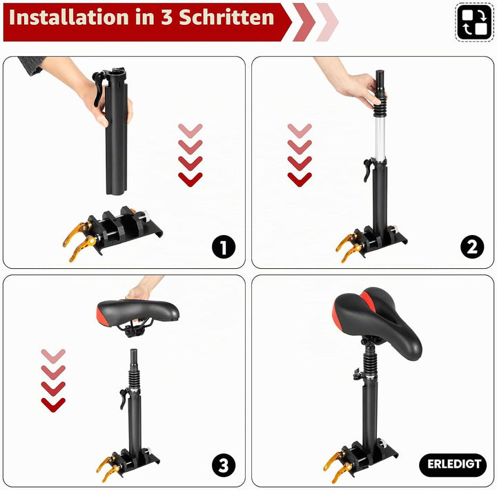 Elektroroller Sitz PU Scooter Sitz, Zubehör für E-Scooter Elektro Fahrrad, Höhenverstellbar 45-65cm,