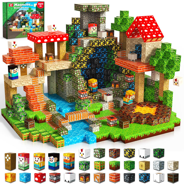 Annexfun Magnetische Bausteine 200 Teile - Ein aufregendes Untergrundabenteuer und eine Schatzsuche,