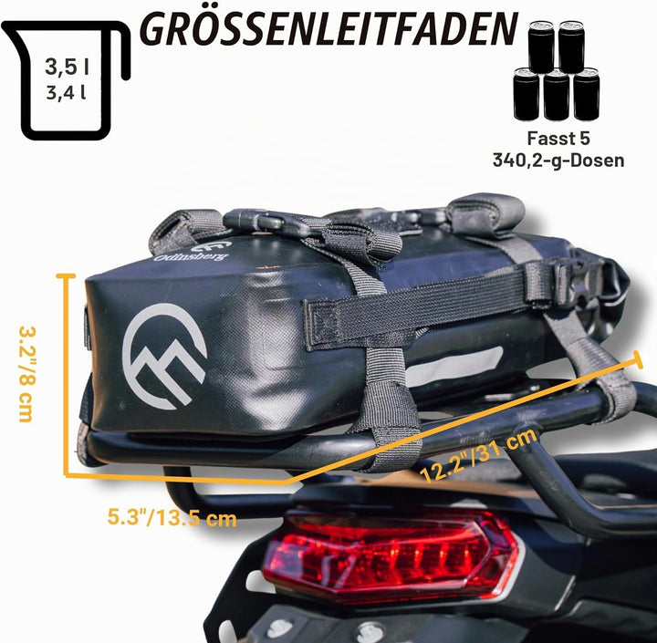 Odinsberg 3,5L wasserdichte Motorrad Hecktasche und Sturzbügel Tasche 3.5L, 3.5L