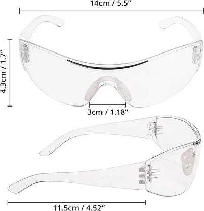 Kurtzy 24-er Pack Schutzbrillen Transparent mit Gummieinsatz an Nase und Ohren für sicheren Schutz -