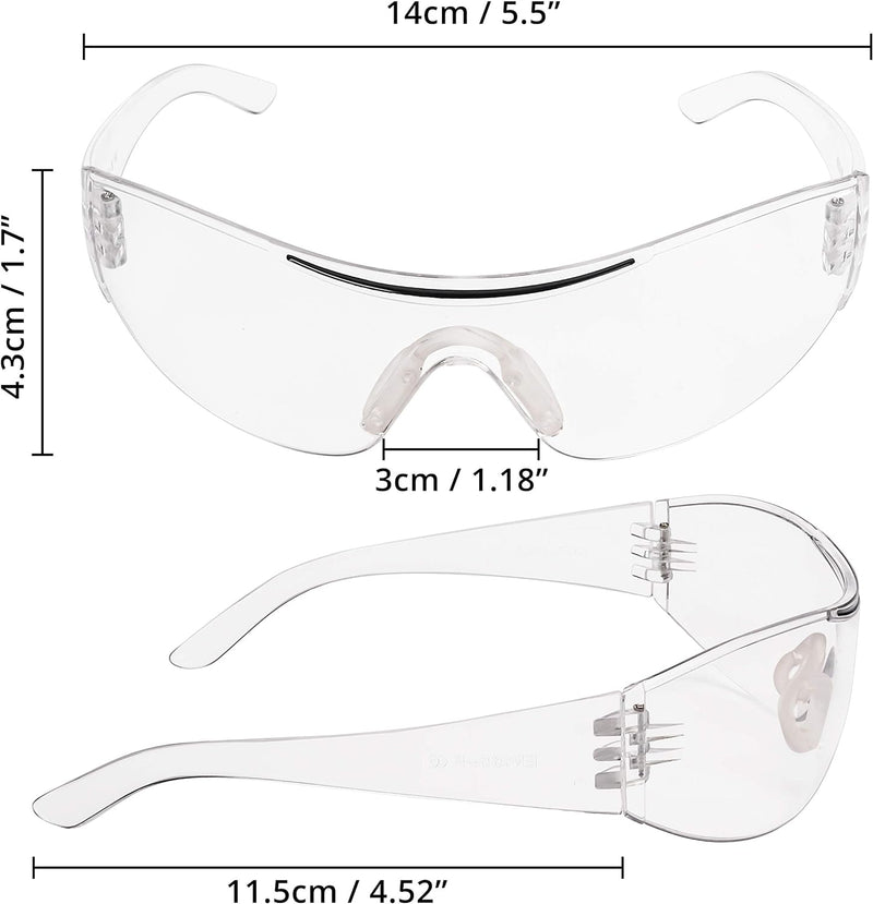 Kurtzy 24-er Pack Schutzbrillen Transparent mit Gummieinsatz an Nase und Ohren für sicheren Schutz -