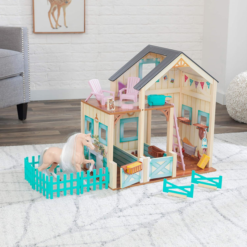 KidKraft 63534 Sweet Meadow Reitstall - Spielset aus Holz mit