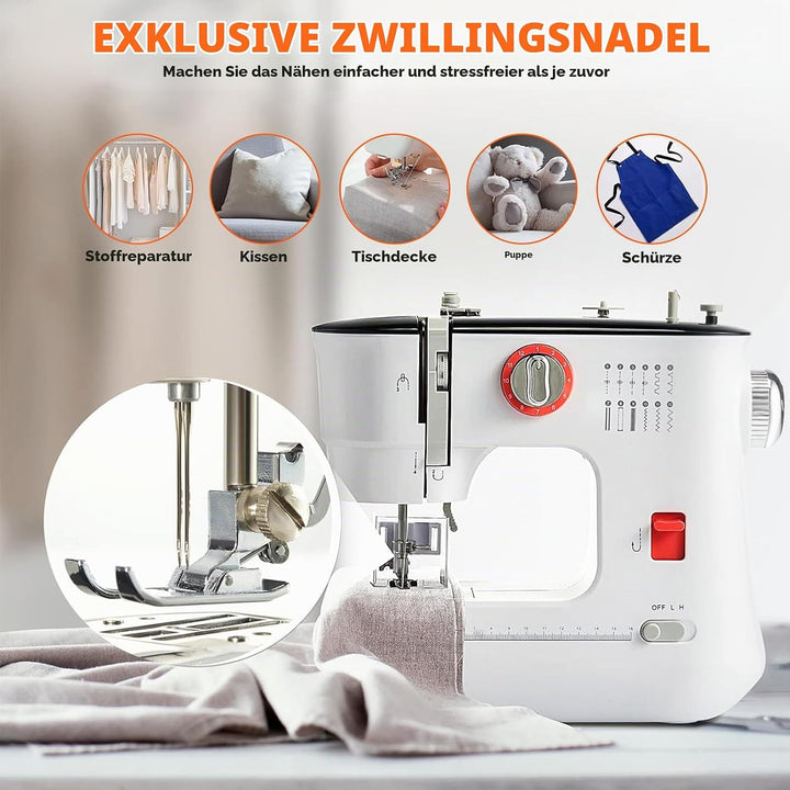 LetCart FLSM-519 Nähmaschine, Elektrische Nähmaschine für Anfänger und Kinder, 12 Stichprogrammen, F