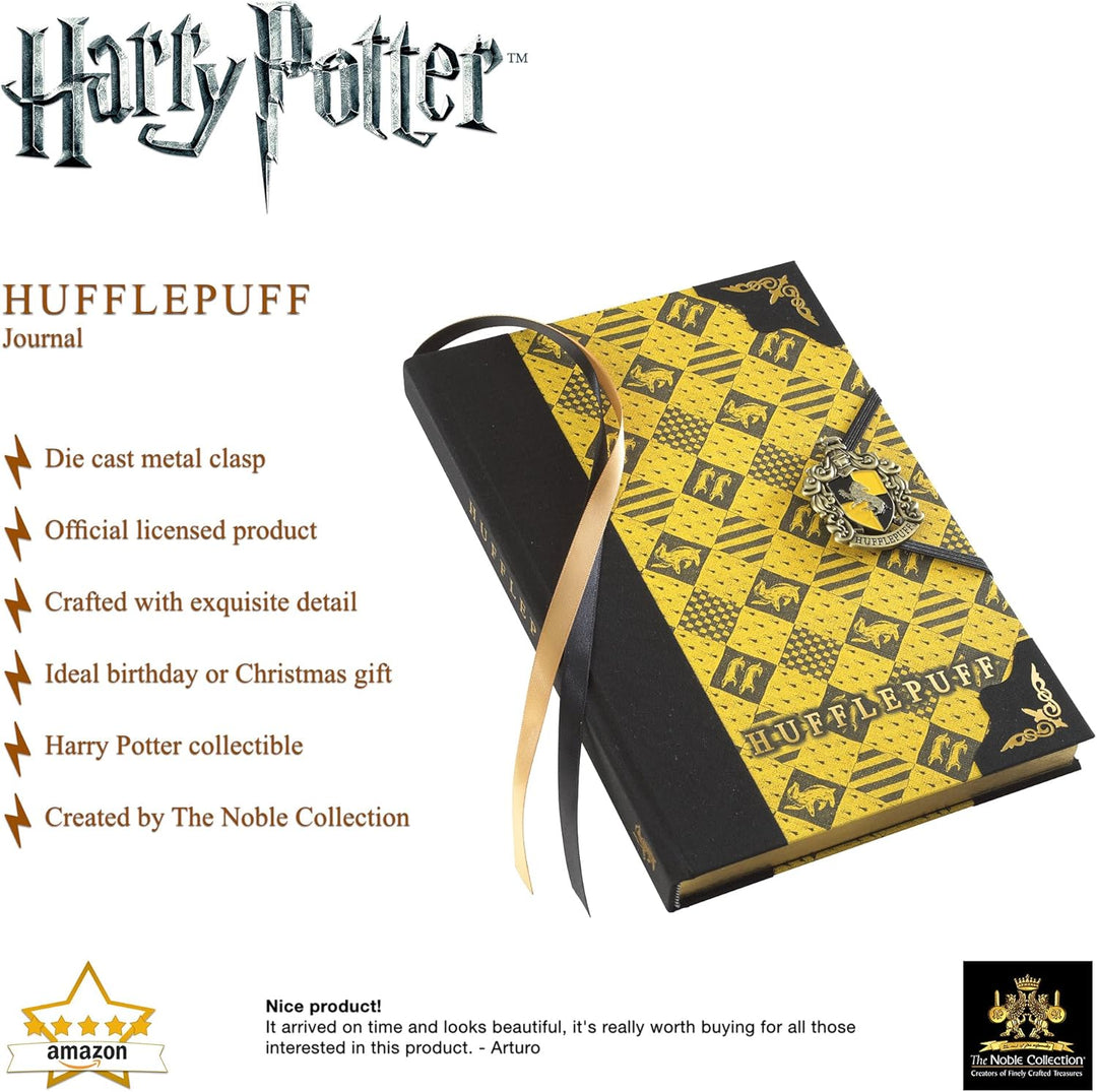 The Noble Collection Harry Potter Premium Notizbuch Hufflepuff Wappen gelb, Hardcover, gebunden, mit