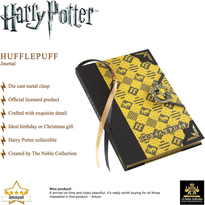 The Noble Collection Harry Potter Premium Notizbuch Hufflepuff Wappen gelb, Hardcover, gebunden, mit