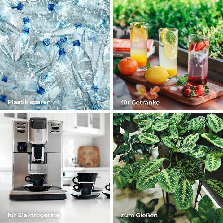 Wessper Wasserfilter Kanne Glas 2,5L Crystaline, Set Wasserkanne und 2 Filter AQUA CLASSIC, Wasserka