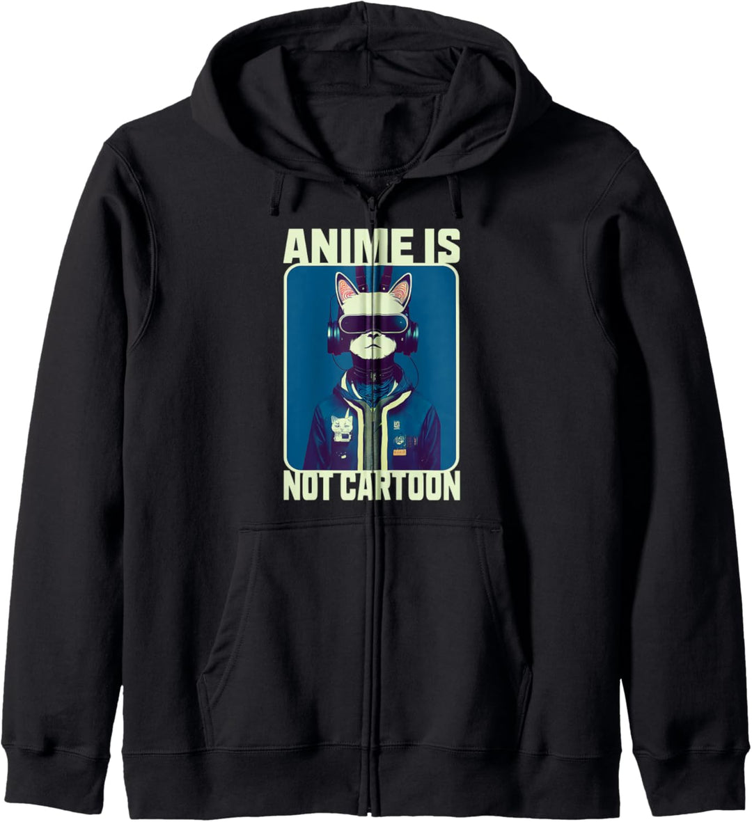 Lustige Cyberpunk Katze Anime Is Not Cartoon Kapuzenjacke