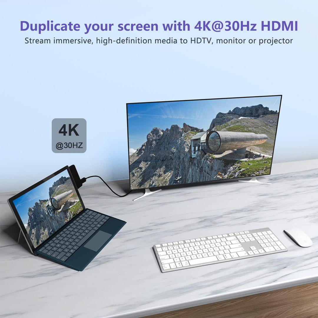 Surface Go 4/Go 3/Go 2/Go Hub Docking Station, 4-in-2 USB C Dockingstation für Surface Go mit 4K-HDM