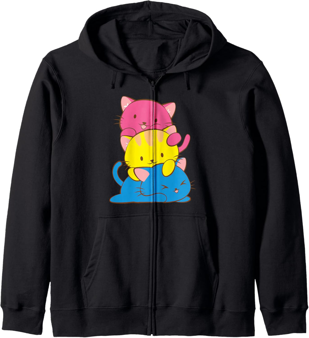 Pansexual Kawaii Cat Anime Art Cute Pan Pride Kapuzenjacke