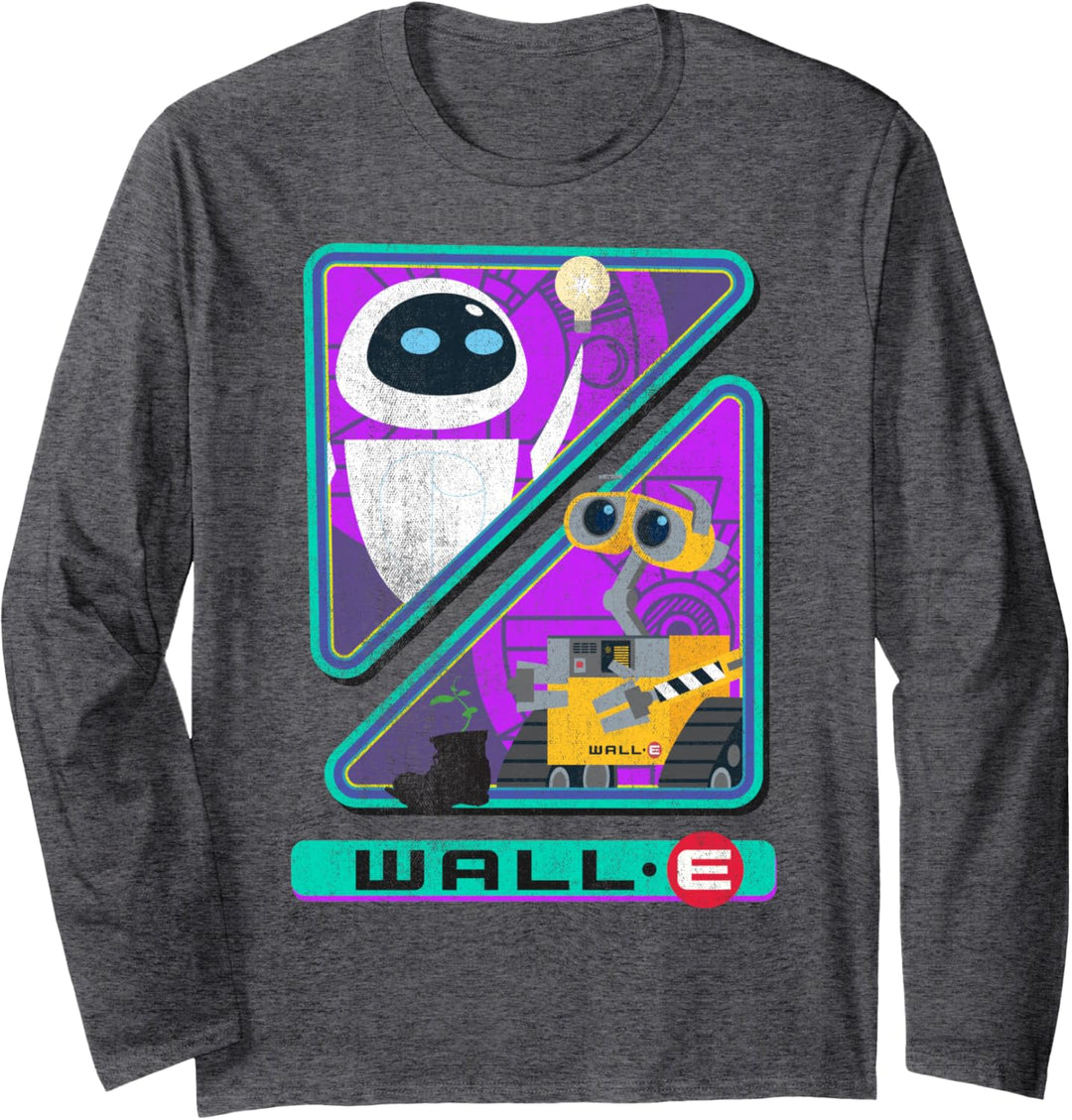 Disney Pixar Wall-E And Eve Triangle Panel Portraits Langarmshirt