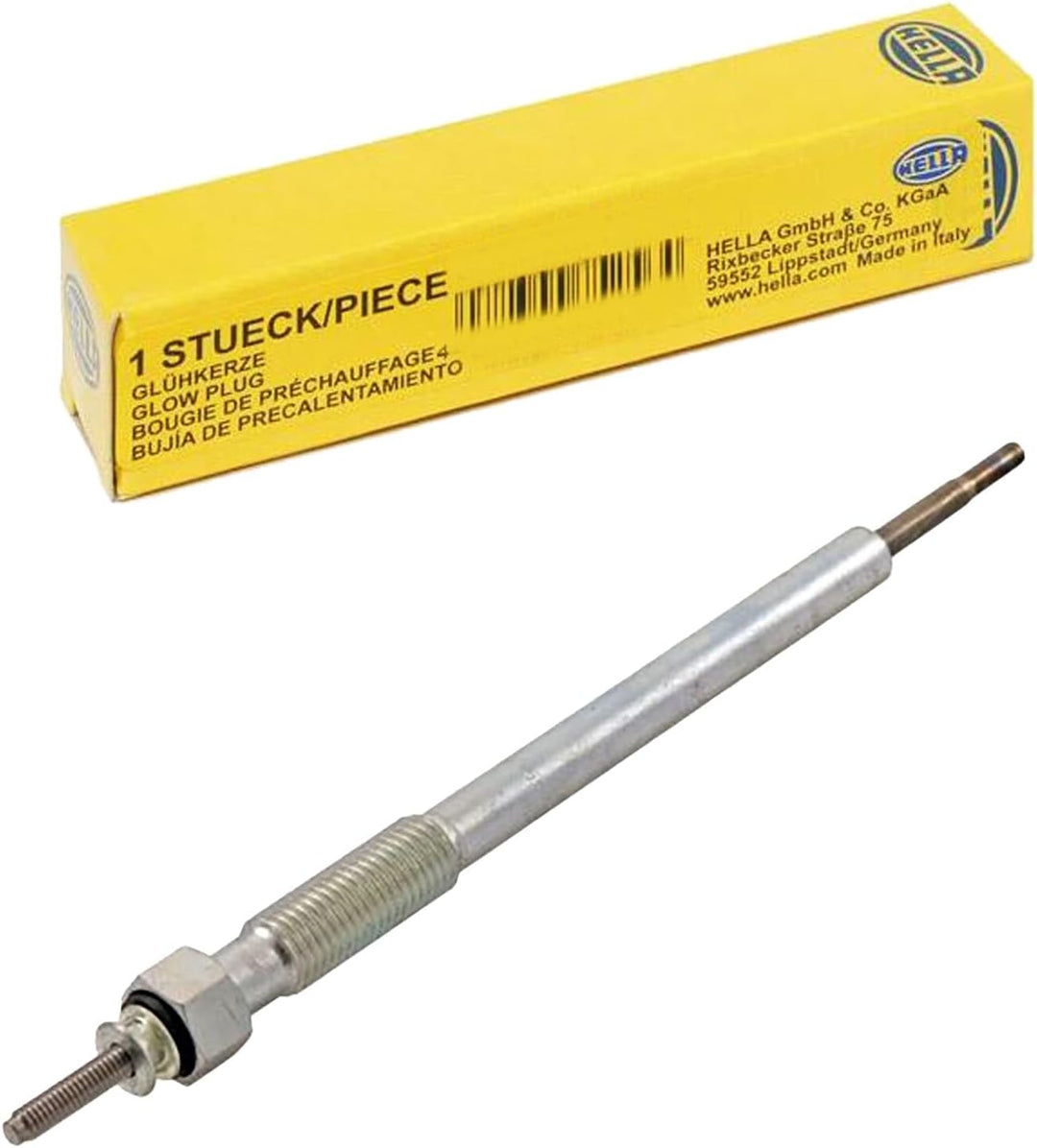 HELLA 8EG 008 498-701 Glühkerze - SW: 12mm - Glühkerzenausf.: leistungsoptimiert - Stecker: Rundstec