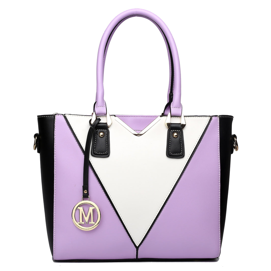 Miss Lulu Pu Ledertasche Damen Schultertasche Handtasche Lila, Lila