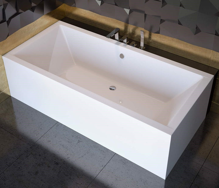 BADLAND Badewanne Original Weiss Acryl Wanne Rechteck QUADRO 190x90 KOMPLETTSET SET + Füssen und Exk