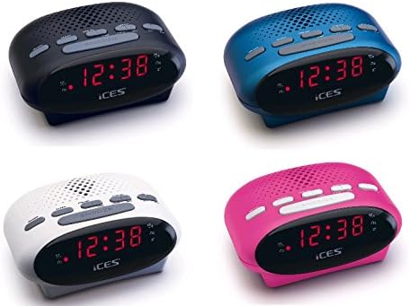 Ices ICR-210 Pink - FM Uhrenradio - Radiowecker mit 2 Weckzeiten - PLL FM - Schlummerfunktion - Slee