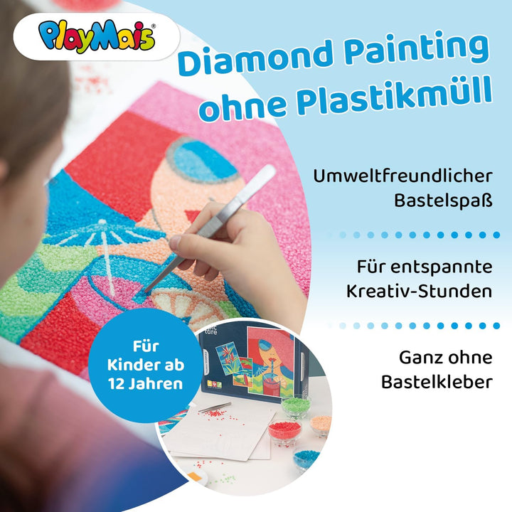 Playmais® Diamond Painting ECOPIXX PICTURE Good Vibes 275 x 375mm I Mosaik Bastelset aus Maisgriess