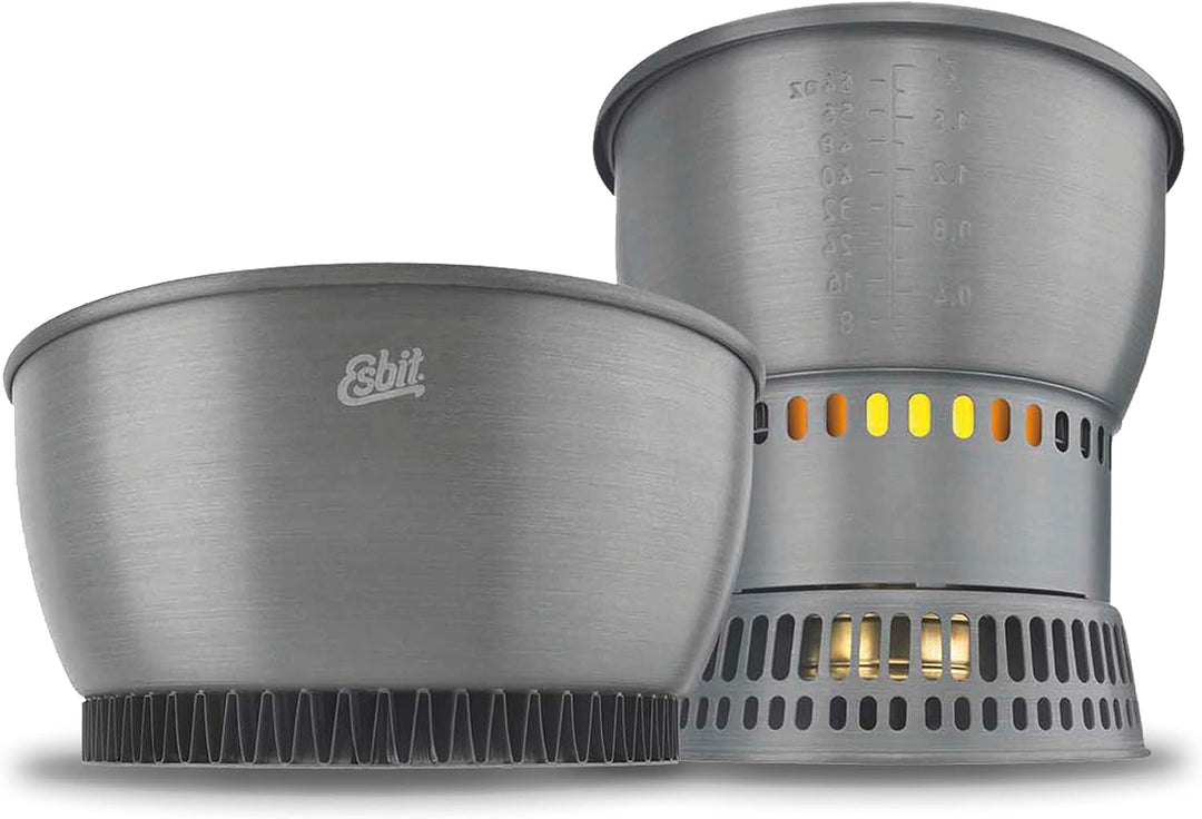 Esbit Spiritus-Kochset CS2350 WN - Kochset mit Wärmetauscher Grau 2,35L, Grau 2,35L