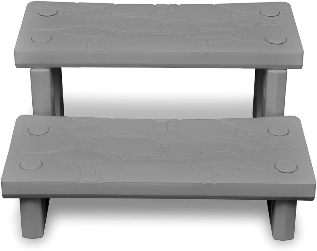 pedkit Einstiegstreppe Whirlpooltreppe Kunststoff Spa-Treppe Einstiegshilfe Rutschsicher mit 2 Stufe
