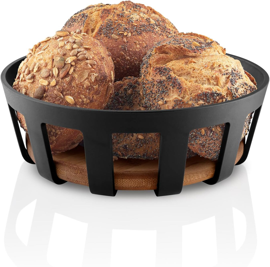 va Solo | Nordic Kitchen Brotkorb | Zum stilvollen Servieren von Brot und Brötchen | Black 520447, 5