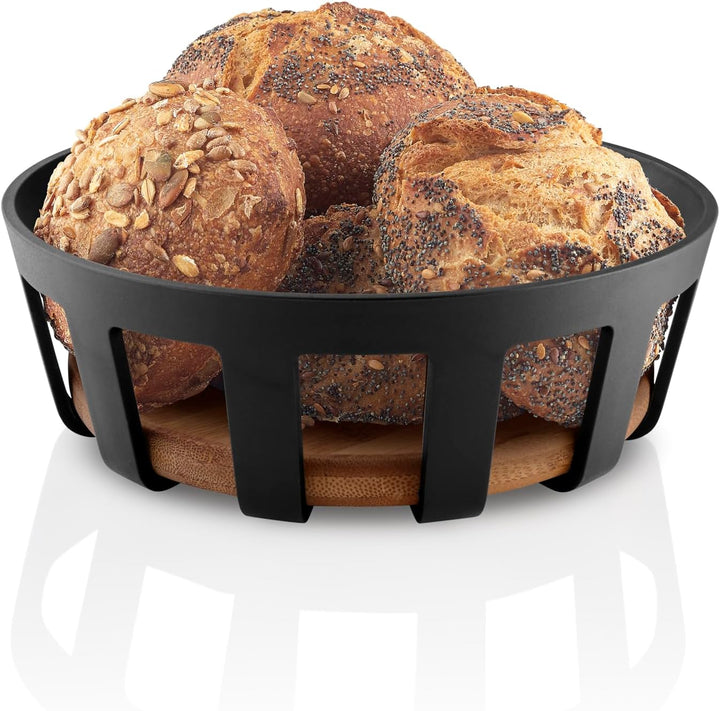 va Solo | Nordic Kitchen Brotkorb | Zum stilvollen Servieren von Brot und Brötchen | Black 520447, 5