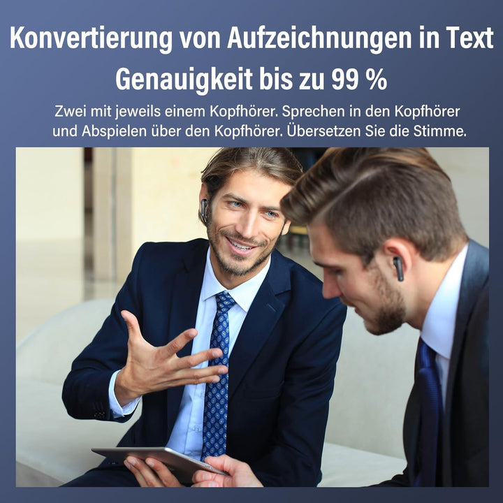 AI Kopfhörer Übersetzer, 3-in-1 Translator Earbuds, Bluetooth Sprachübersetzer 135 Sprachen mit App,