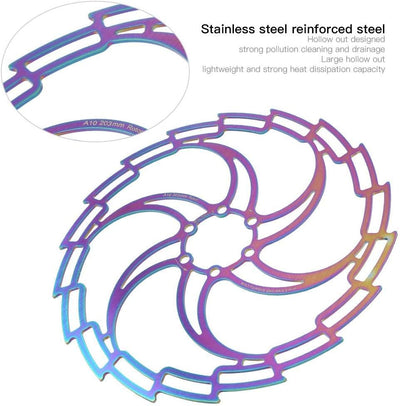 VGEBY Fahrrad Bremsscheibe, 203mm Sechs Schrauben Scheibenbremsen Rotor Hohl Bunt Ultraleicht scheib