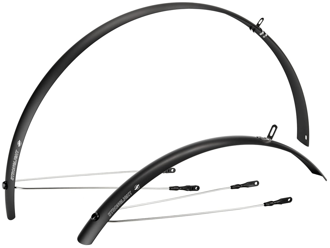Stronglight Unisex – Erwachsene Schutzblechset R'light Schutzbleche 28 Zoll Schwarz, 28 Zoll Schwarz