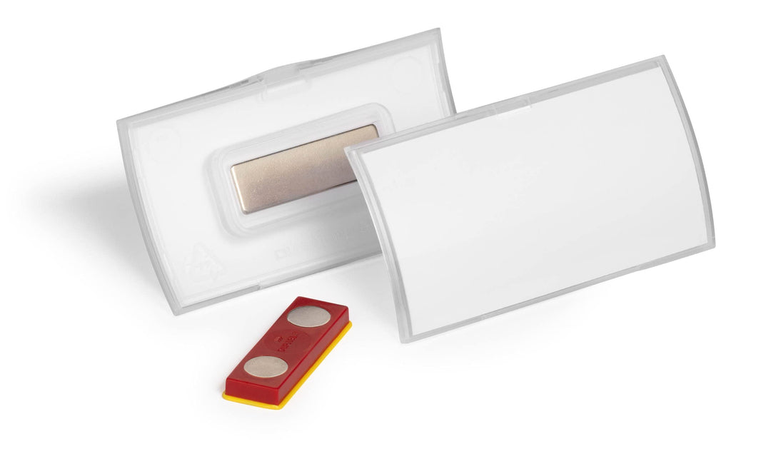 Durable Namensschild CLICK FOLD 40x75 mm mit Magnet verdrehsicher PP, Packung à 10 Stück, transparen