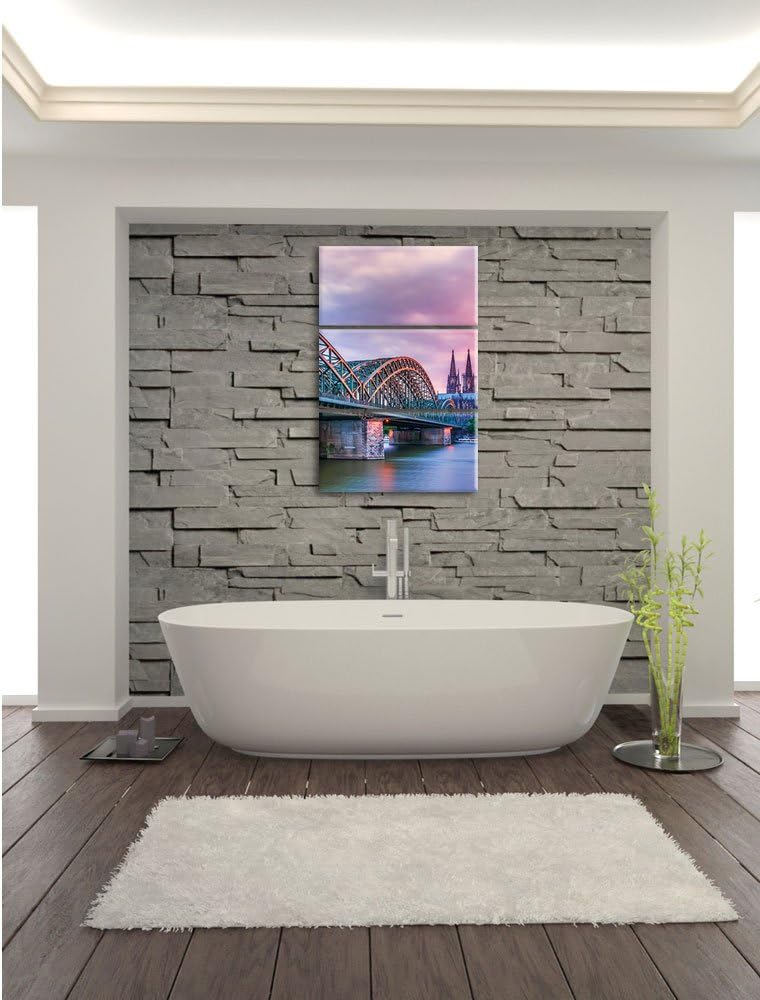 Pixxprint Hohenzollernbrücke in Köln als Leinwandbild/Grösse: 3 Teilig (120x80 cm) cm/Wandbild/Kunst