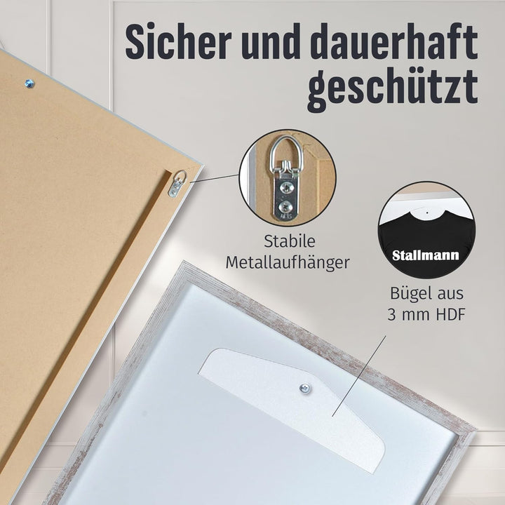 Stallmann Design Trikotrahmen 'Easy Click & Fill' mit Tür | Rahmen-Farbe: Vintage | Hintergrund: Sch