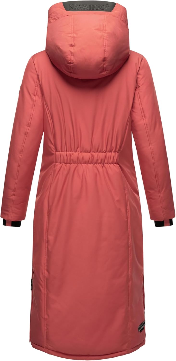 Navahoo Damen Wintermantel Warmer Mantel extralang mit Kapuze Wolkenfrost XIV XS-XXL XXL Rouge, XXL