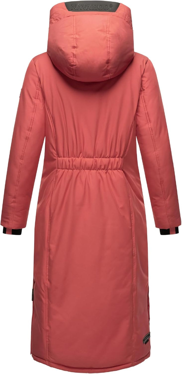 Navahoo Damen Wintermantel Warmer Mantel extralang mit Kapuze Wolkenfrost XIV XS-XXL XXL Rouge, XXL