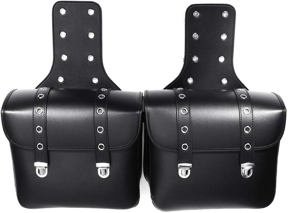 1 Paar Motorrad Seite Satteltaschen PU Leder Wasserdicht Rücksitz Satteltasche Reise Werkzeug Schwan