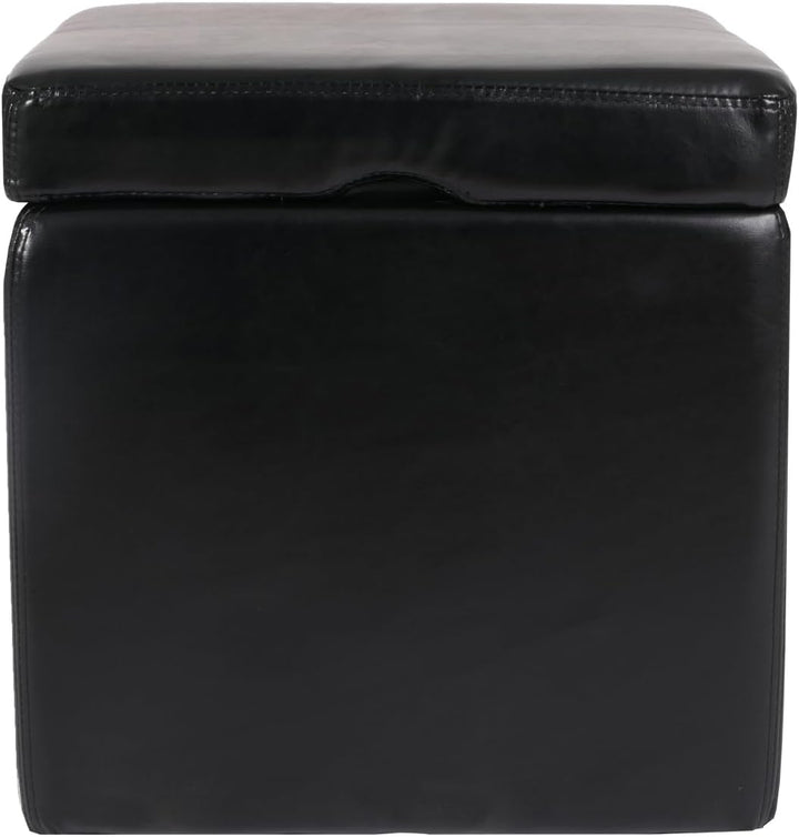 Mendler Hocker Sitzwürfel Sitzhocker Aufbewahrungsbox Onex, mit Deckel, Leder + Kunstleder, 45x44x44
