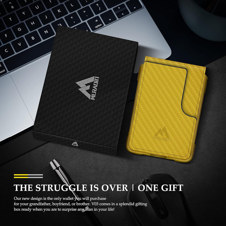 MURADIN Taktische minimalistische Brieftasche für Männer, Elegante Bifold Herren-Geldbörse, schlanke