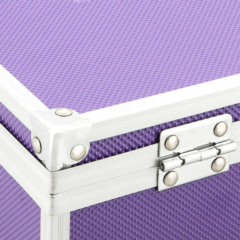 AR Carry Box® Kleiner Alukoffer Werkzeugkoffer Aluminium Koffer leer 260x210x80mm Farbe Alu/Lila, Li