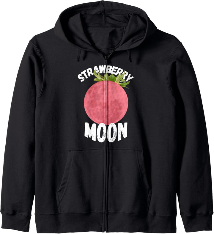 Space Full Moon Phases Strawberry Moon Kapuzenjacke