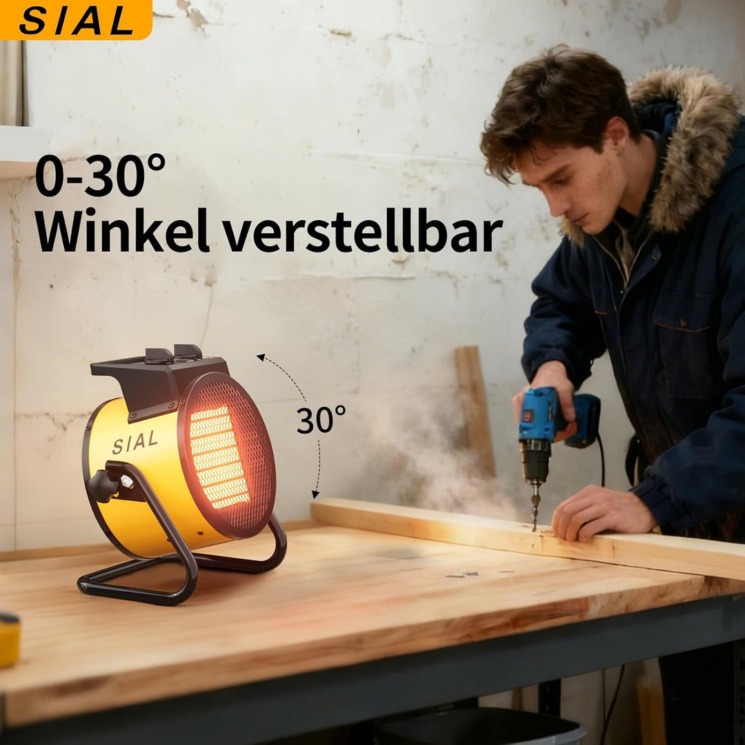 SIAL 3000W Heizlüfter - Elektroheizgebläse - Keramik Heizstrahler - Bauheizer Bautrockner - Heizgerä