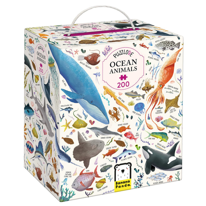 Puzzlove Ocean Animals 200 Teile Lernpuzzle für Kinder 7+, Bodenpuzzle, Meeresleben Ozeantiere (200