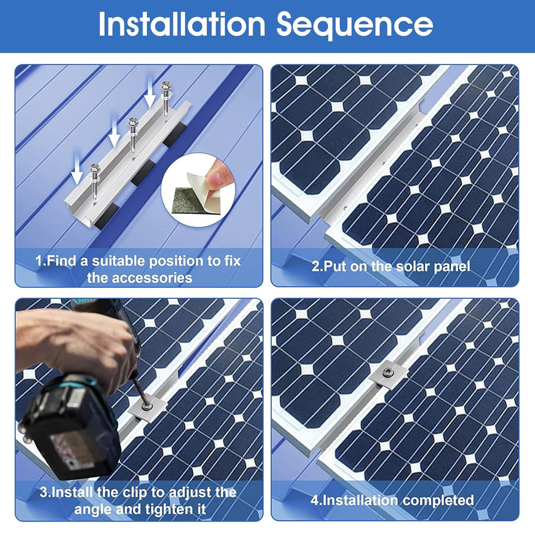 Solarmodul Halterung,Alu Befestigungssystem Trapezblech PV Befestigungsschiene, Solarpanel Halter fl